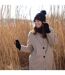 Ladies Knitted Fleece Lined Winter Thermal Fingerless Gloves-4