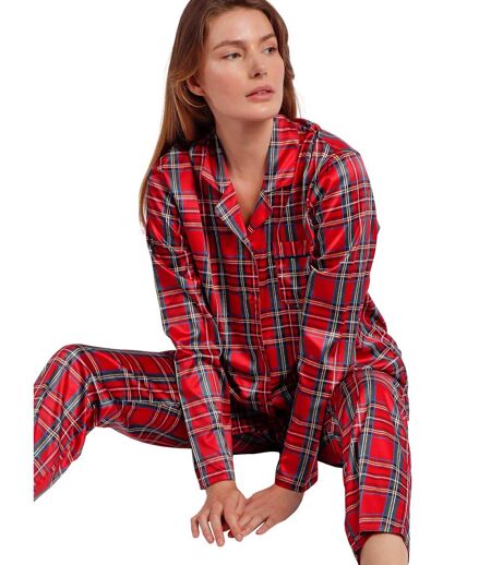 Pyjama satin pantalon chemise manches longues Scottish Fashion Admas