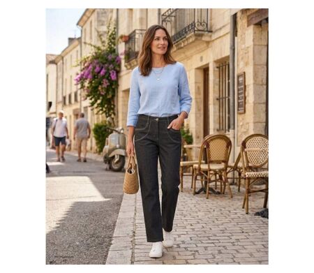 MAYFLOWER SE1111J - Pantalon extensible bleu denim : l'équilibre parfait entre confort et style