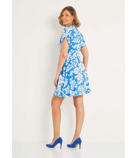 Robe courte imprimée col tailleur