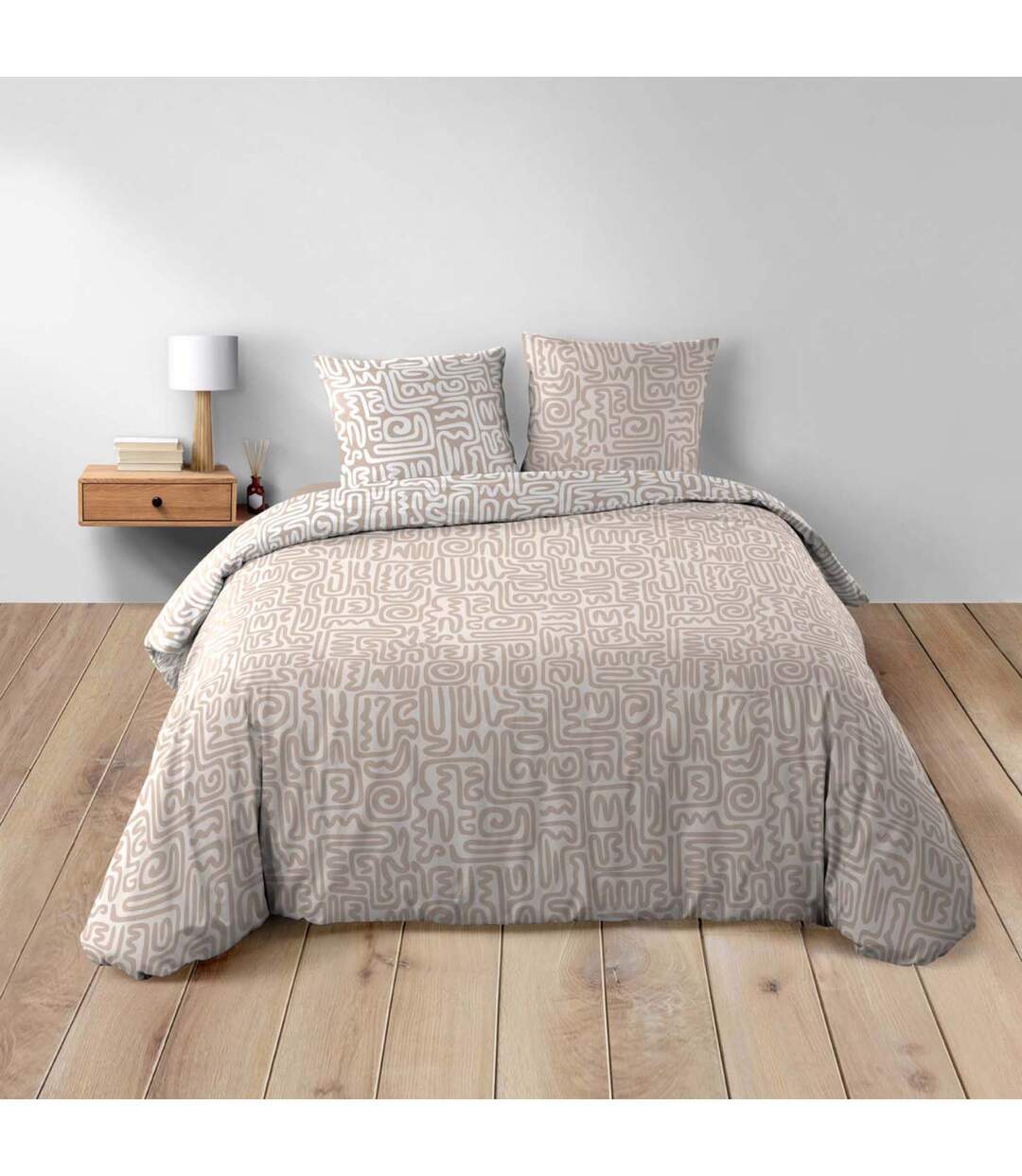 Parure de Lit 3 Pièces Arcane 240x220cm Beige-4