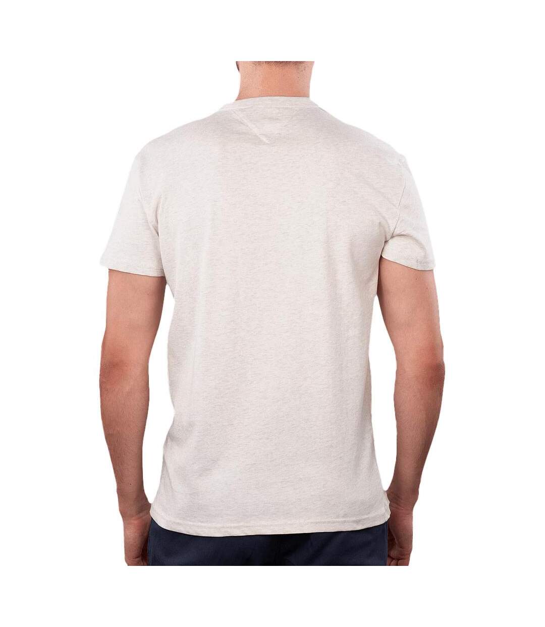 T-shirt ecru homme tommy jeans reg badge - l-2