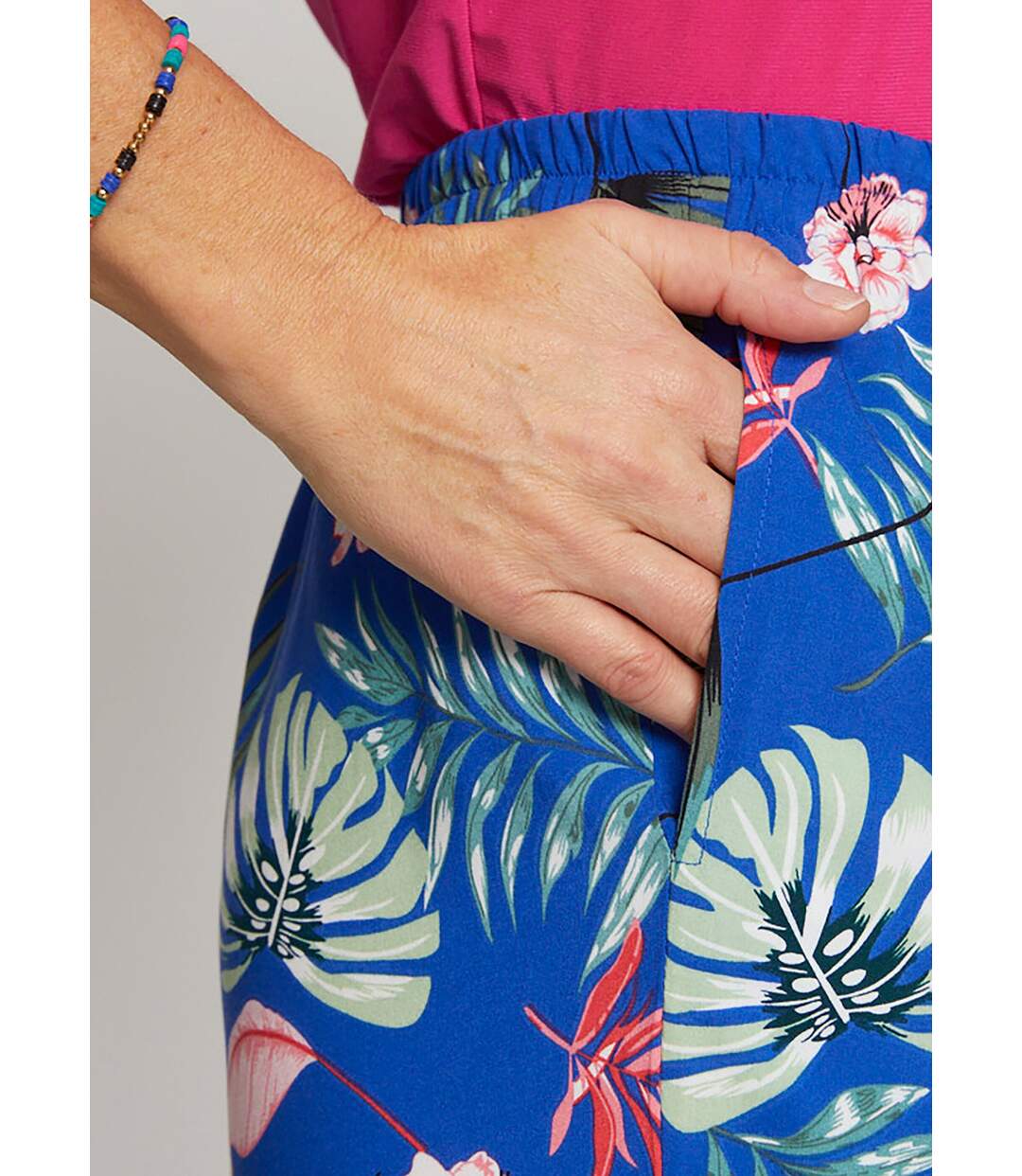 Pantalon imprimé taille élastiquée-4