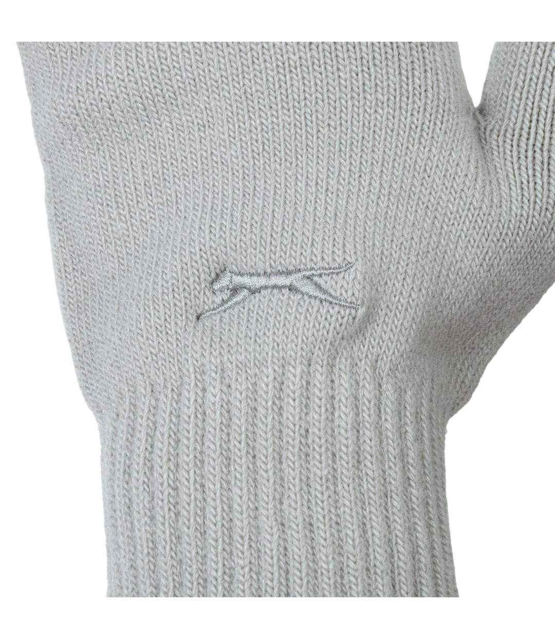 Unisex Adult Knitted Gloves Grey Print Slazenger-3