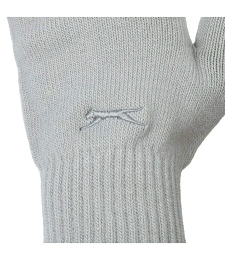 Unisex Adult Knitted Gloves Grey Print Slazenger