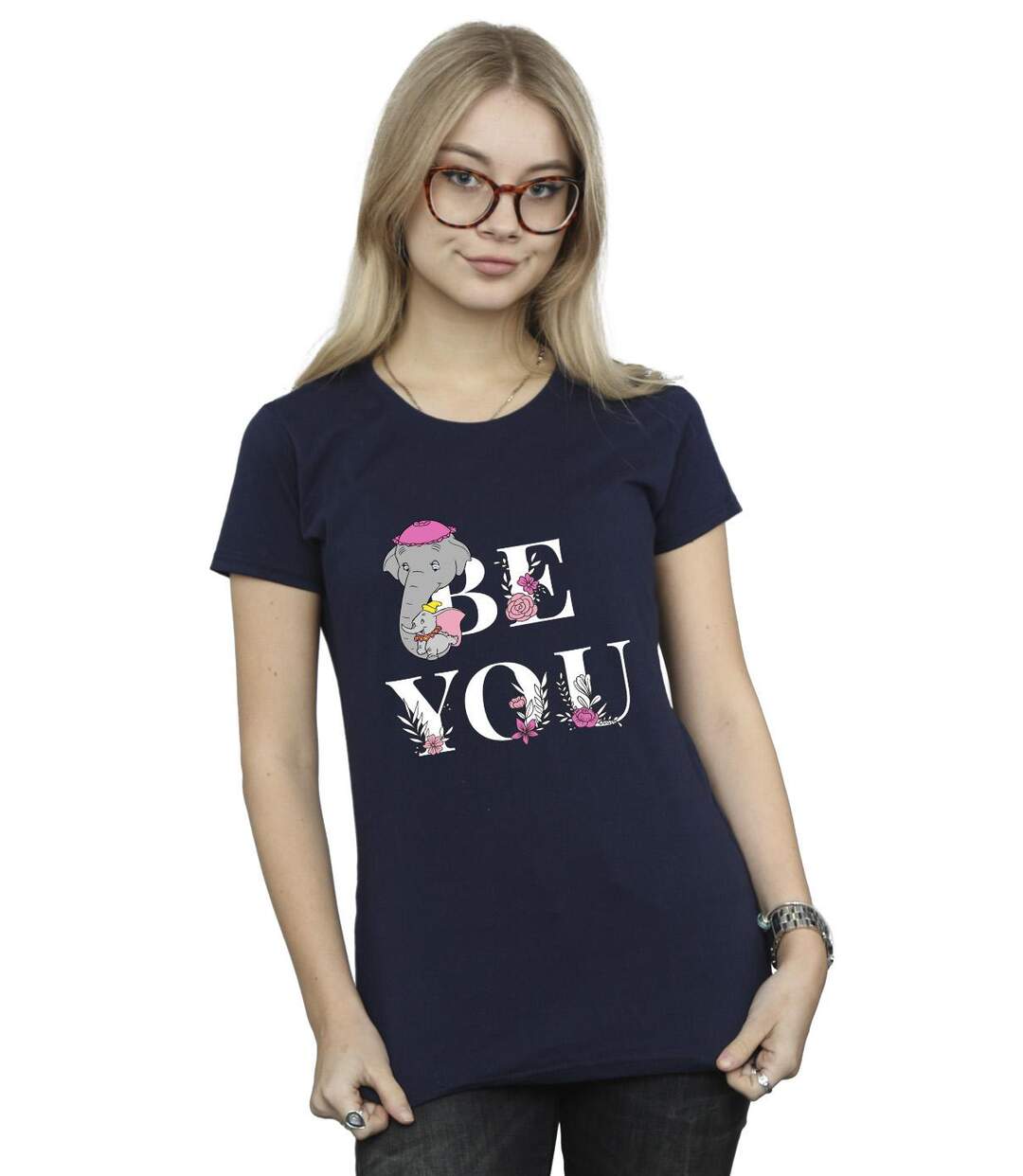 Disney - T-shirt DUMBO BE YOU - Femme (Bleu marine) - UTBI16415-2