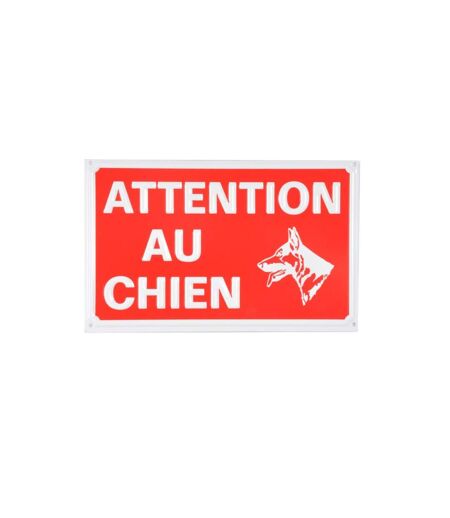 Paris Prix - Plaque Décorative attention Au Chien 16cm Rouge