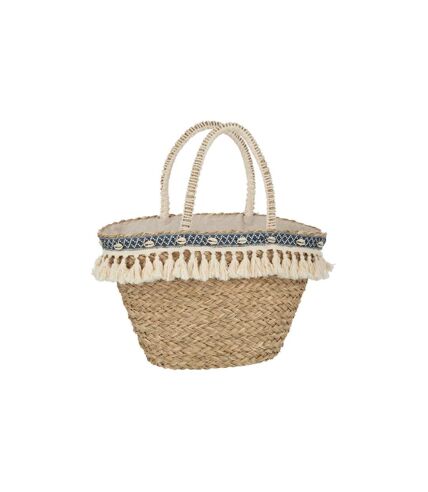 Sac de Plage Avec Franges Santorin 58cm Naturel