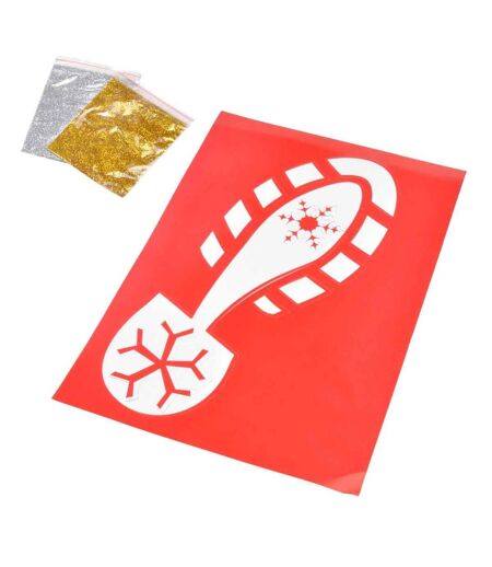 Pochoir & Paillettes Pas du Père Noël Rouge