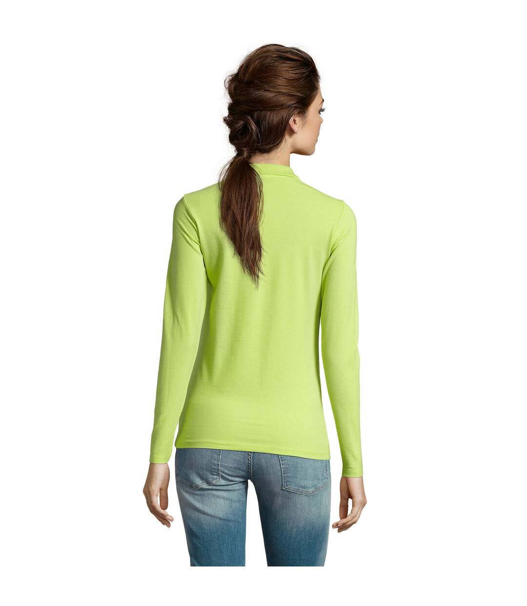 Polo manches longues perfect femme vert pomme SOLS