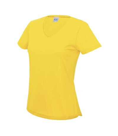 AWDis - T-shirt à col en V - Femme (Jaune soleil) - UTRW2538
