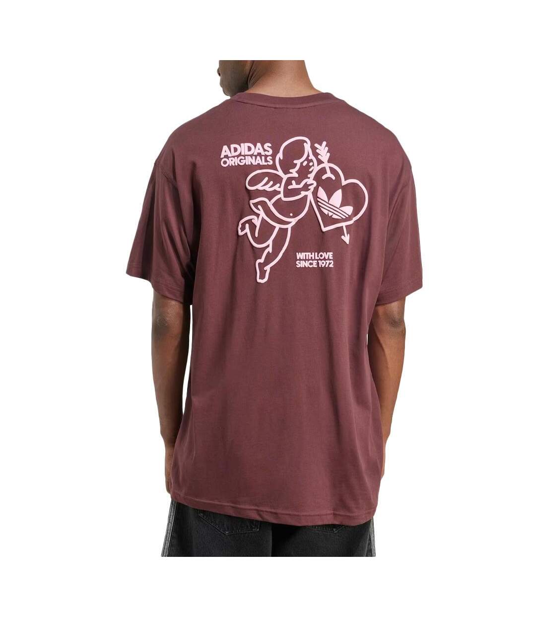 T-shirt bordeaux homme graphique oversize cupid and heart-2