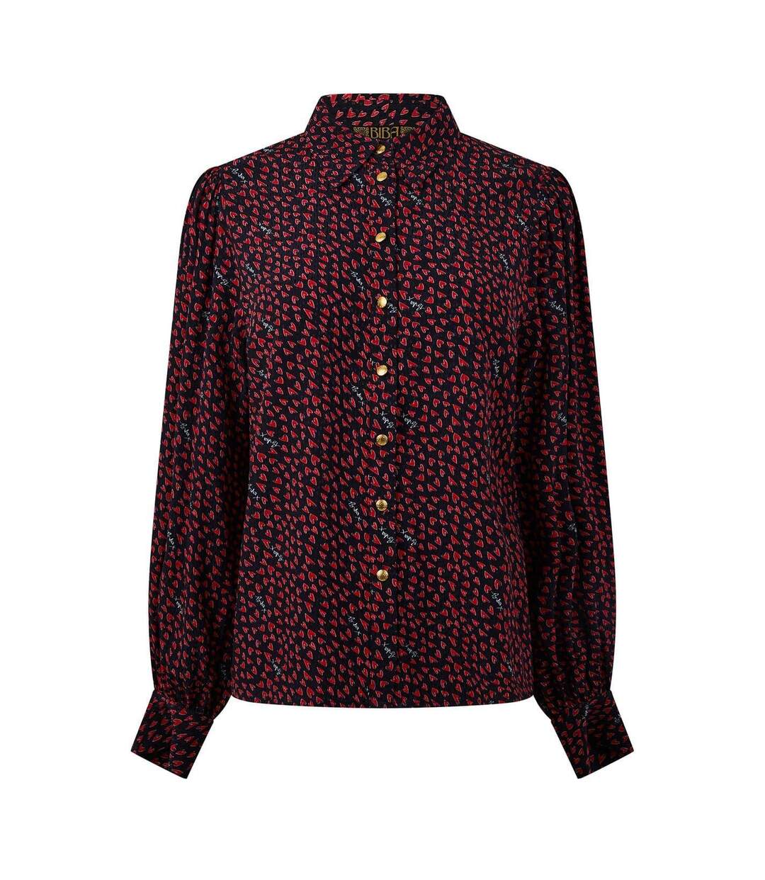 Womens/ladies Heart Shirt Red Multicoloured Biba-2