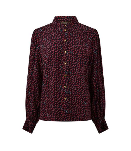 Womens/ladies Heart Shirt Red Multicoloured Biba