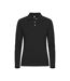 Polo Manches Longues Premium Femme Noir Clique-1