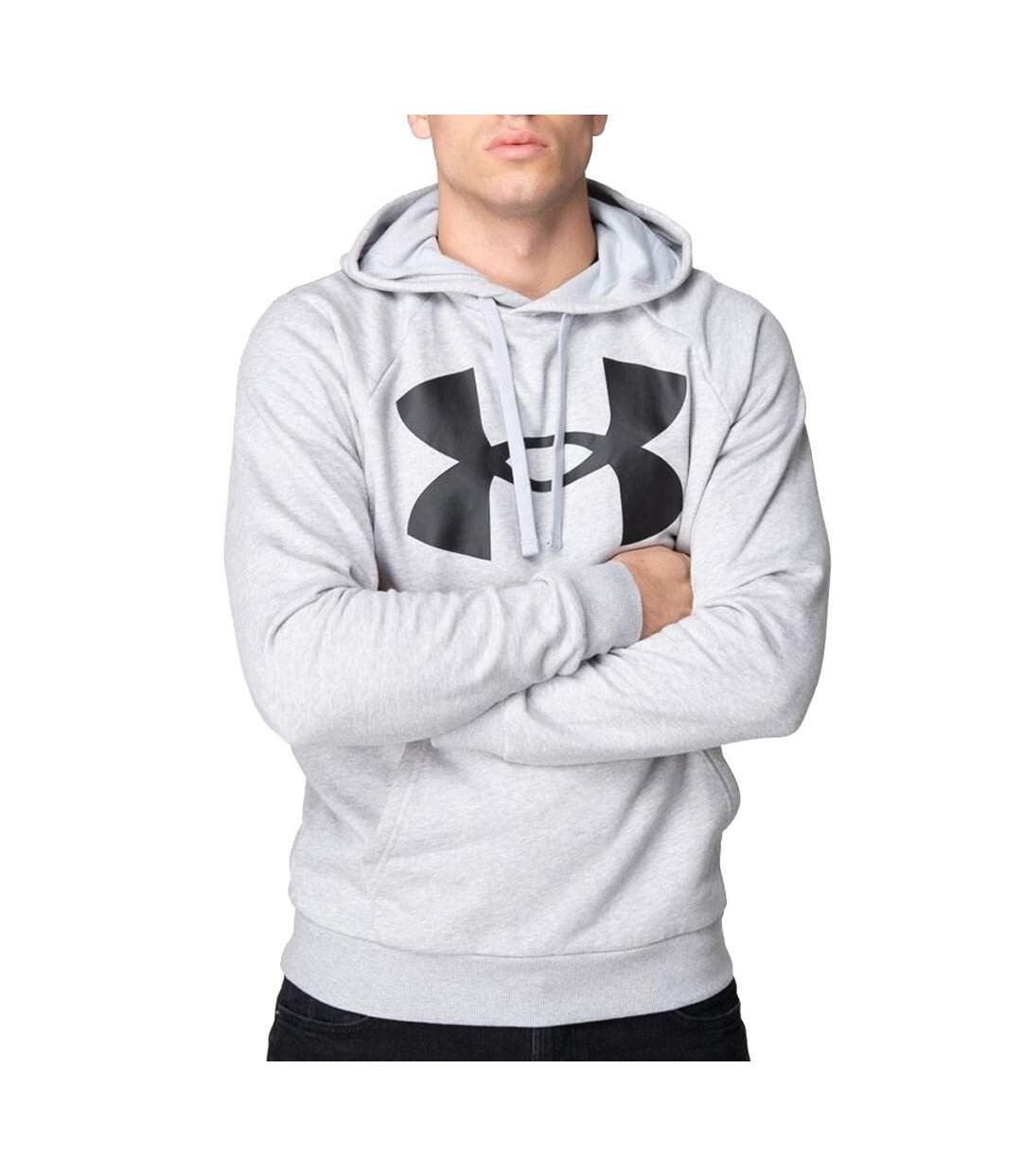Sweat gris homme under armour rival fleece big logo-1