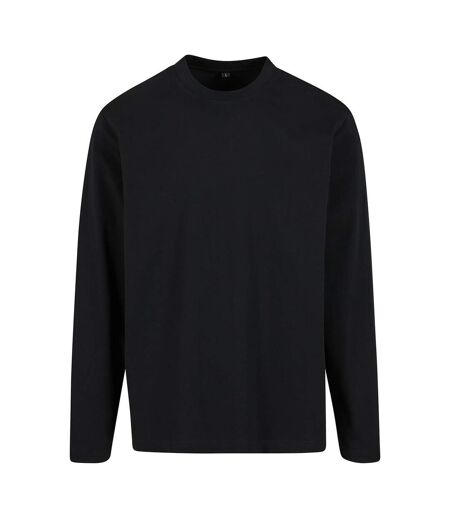 Mens Sorona Loose Long-sleeved T-shirt Black Build Your Brand