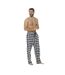 Mens checked lounge pants black Foxbury