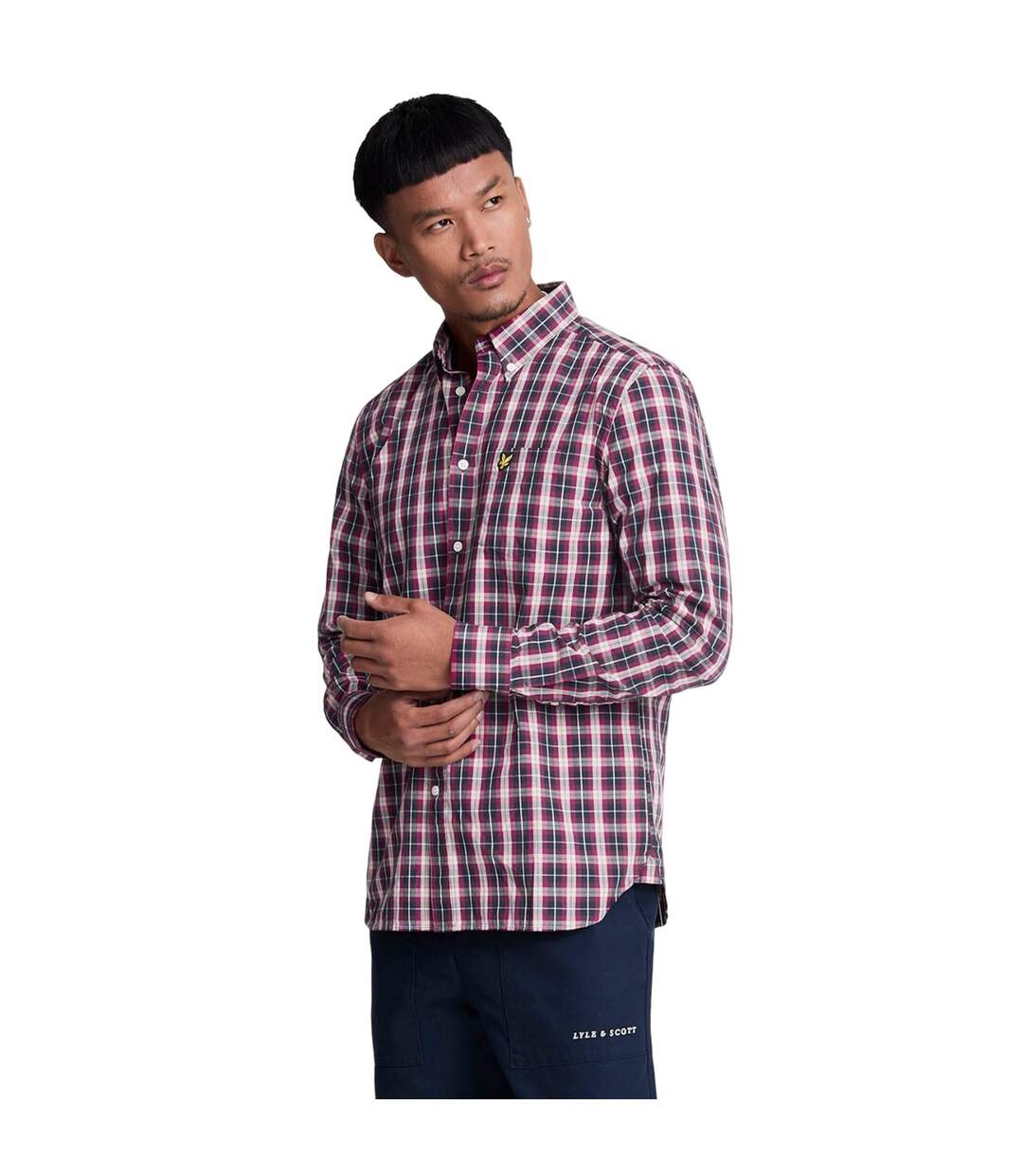 Chemise Style À Carreaux Homme Bleu Marine Lyle & Scott-1