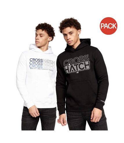 Pack of 2  Mens englow hoodie  black/white Crosshatch