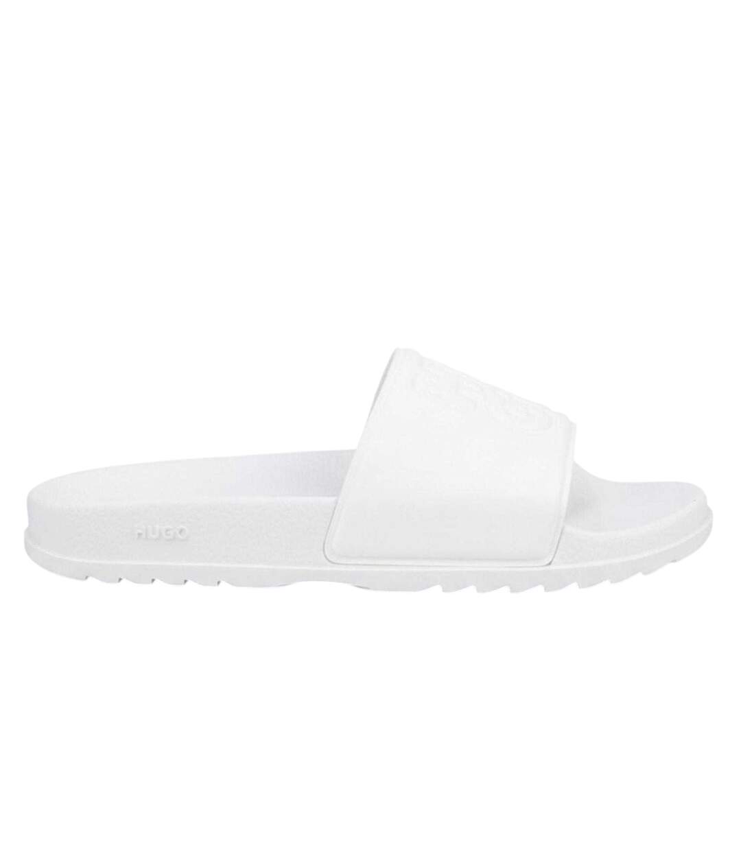 Claquettes Motif/style Logo Empilé Match It Femme Blanc Hugo Boss-1