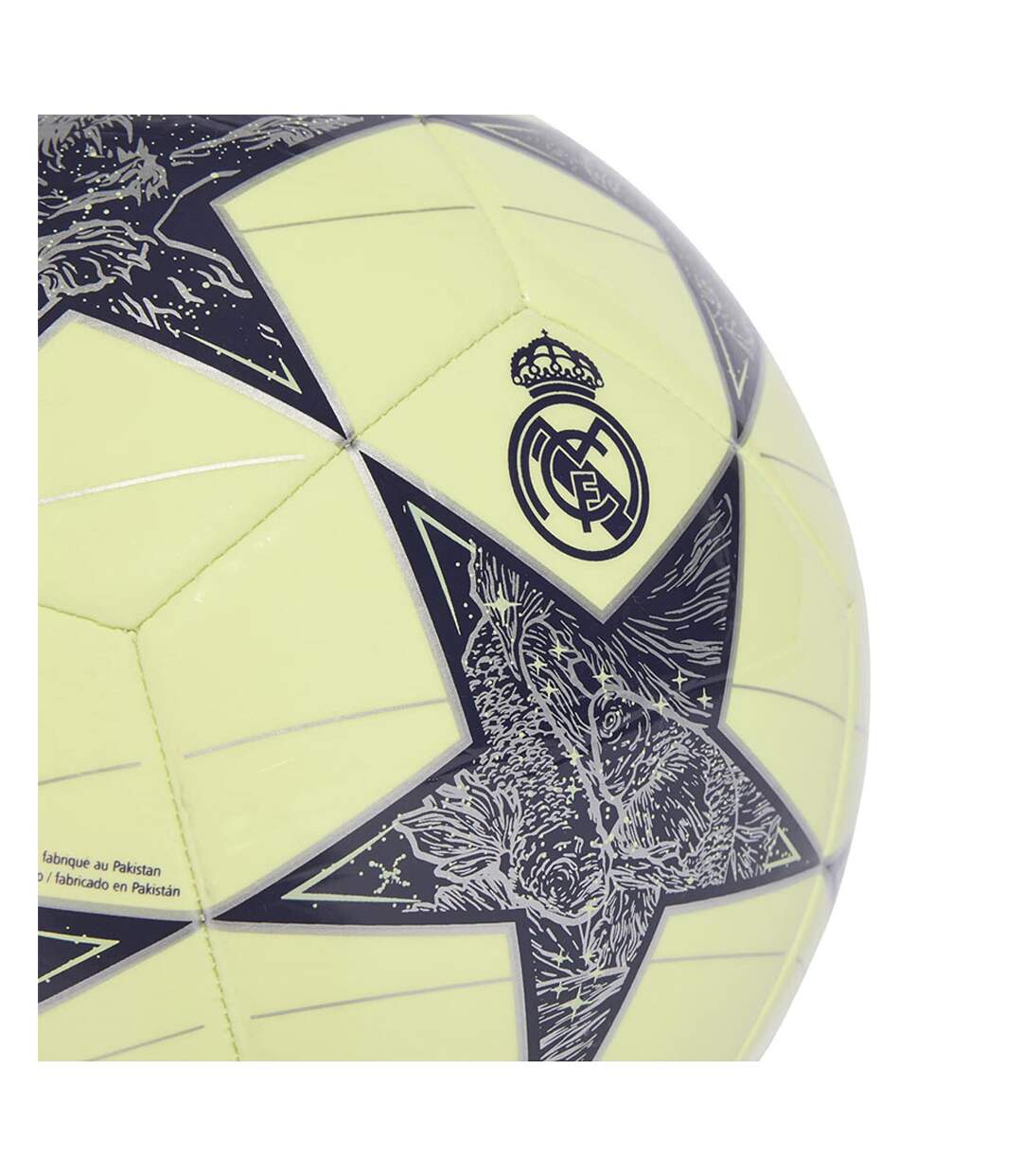Ballon De Foot Motif/style Real Madrid Cf Uefa Champions League Taille 5 Vert Clair Gris Argent Métallisé Adidas-4