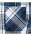 Mens Checkered Short-sleeved Shirt Navy White Giorgio-4
