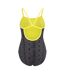 Maillot De Bain 1 Pièce Motif/style Peau De Serpent Femme Noir Vert Slazenger-2