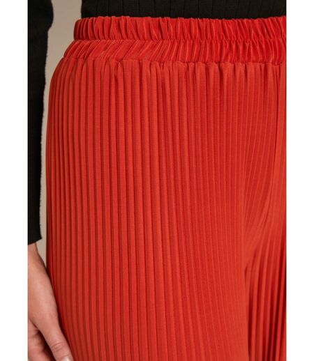 Pantalon large taille élastiquée maille plissée