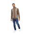Mens Stalwart Polo Shirt Dark Taupe White Bewley & Ritch-4