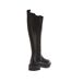 Womens/ladies Leather Elasticated Panel Knee-high Boots Black Dune London-2