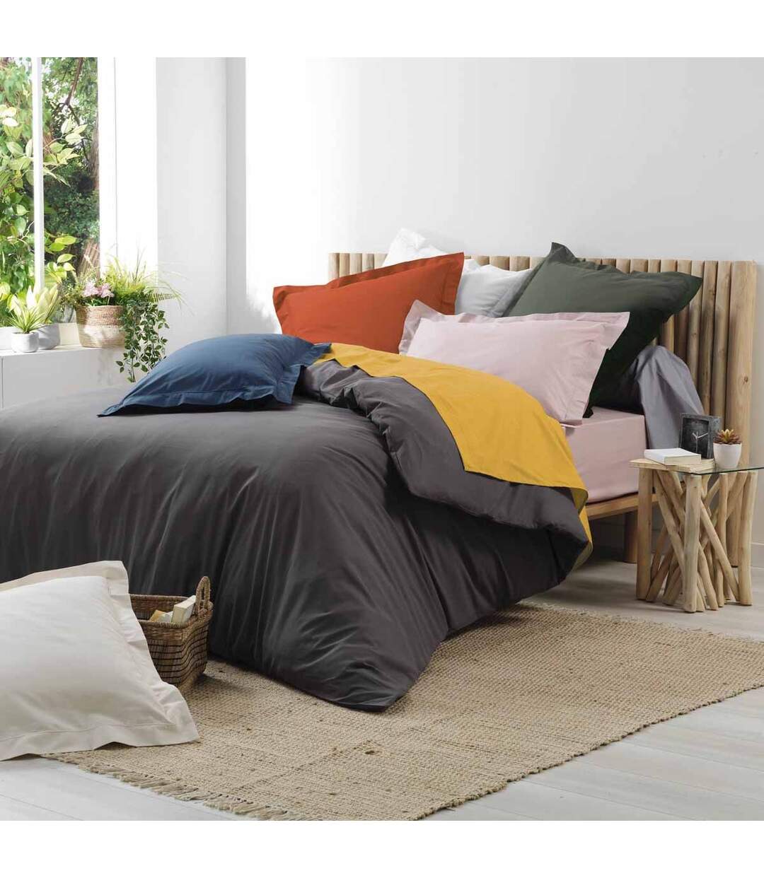 Drap Housse Percaline 140x190cm Terracotta-4