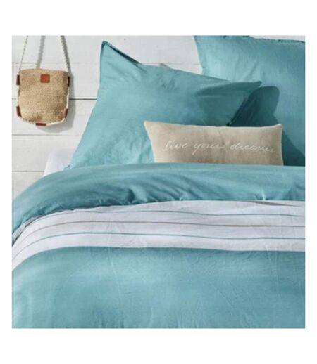 Parure de lit turquoise/blanc today 220x240 oceanic