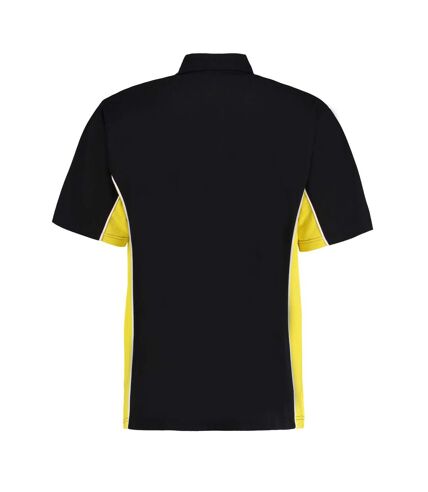 GAMEGEAR Mens Track Polycotton Pique Polo Shirt (Black/Yellow)
