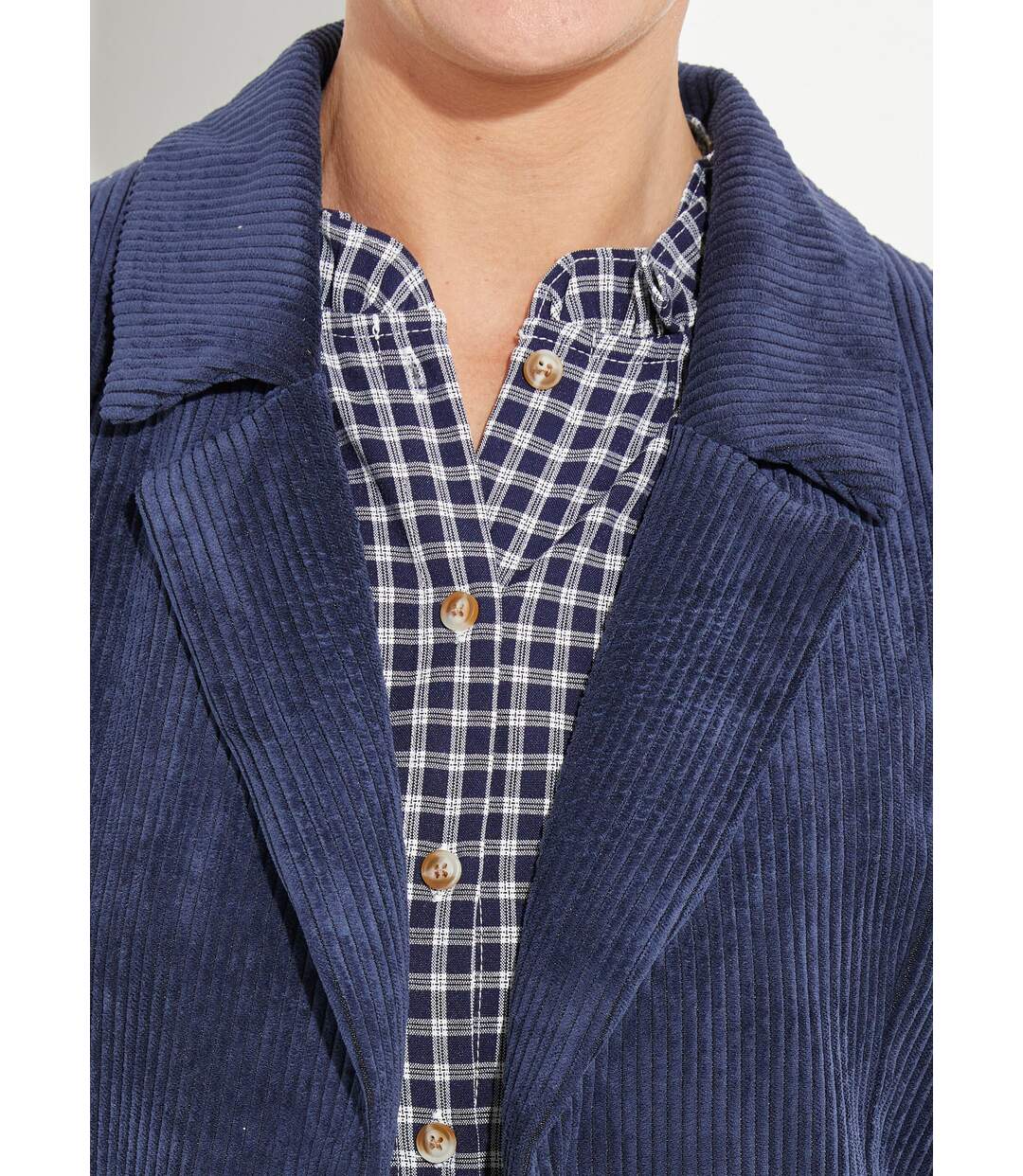 Veste velours grosses cotes, col tailleur-4