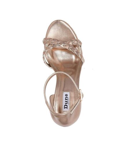 Sandales À Talons Compensés Style Embelli Khai Femme Rose Doré Dune London