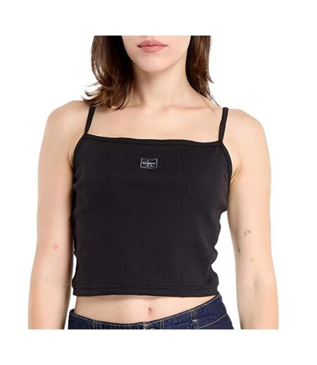 Débardeur noir femme calvin klein jeans a- woven