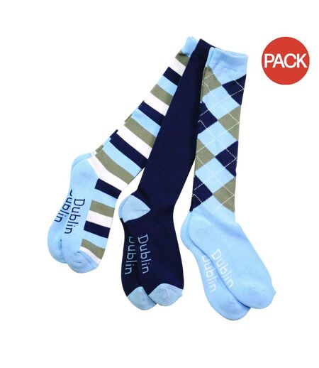 Chaussettes hauteur genoux adulte bleu marine / bleu ciel Dublin