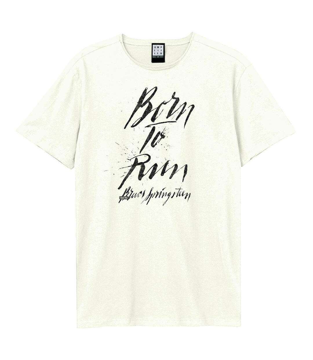 T-shirt Born To Run Adulte Blanc Amplified-1
