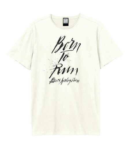 T-shirt Born To Run Adulte Blanc Amplified
