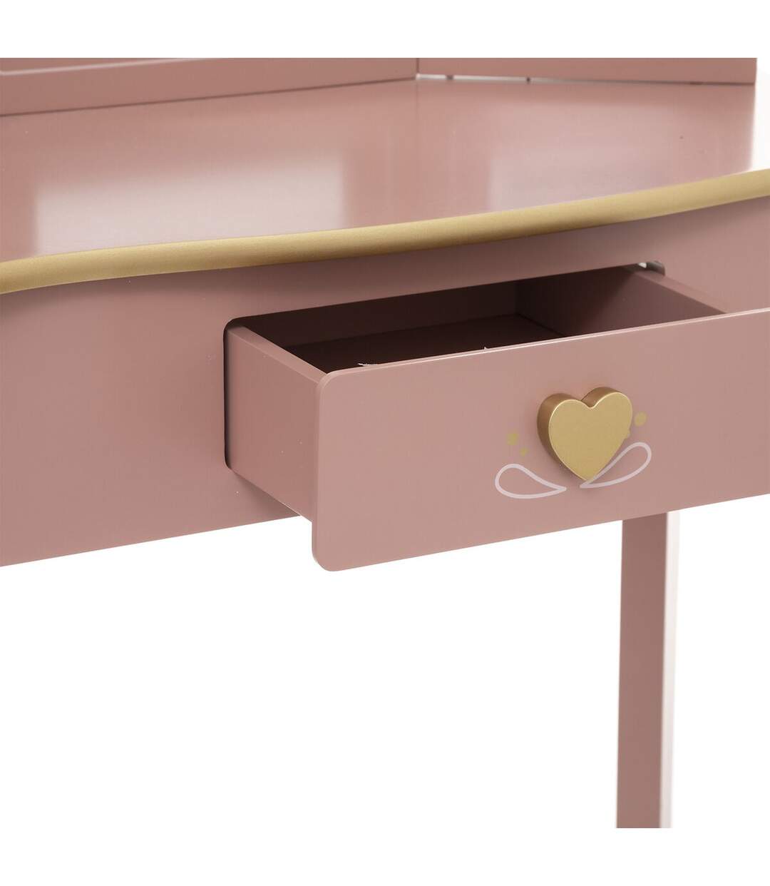 Coiffeuse et tabouret Sissi pour enfant - Rose-3