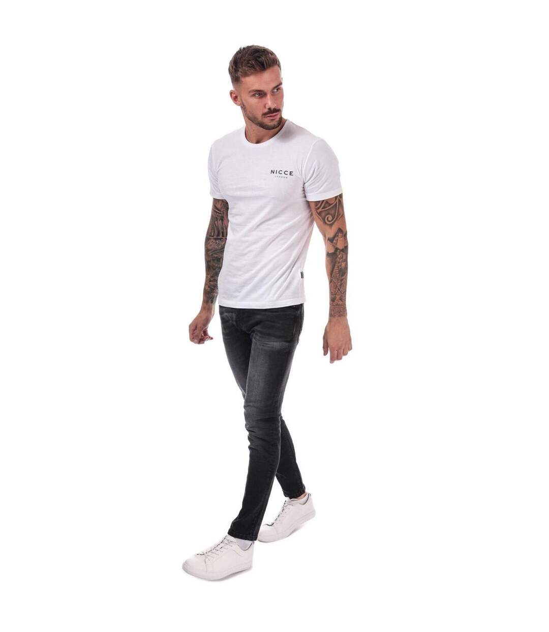 Mens Maylead Cotton Denim Faded Slim Jeans Black Duck And Cover-1