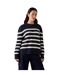 Womens/ladies Serena Striped Sweater Top Navy Finery-2