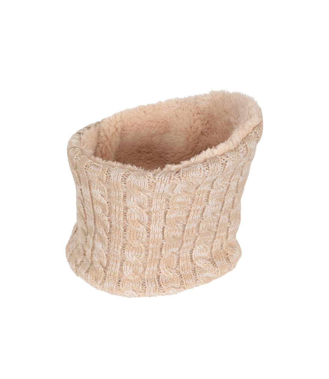 Womens/ladies Faux Fur Lined Neck Warmer One Size Beige Mountain Warehouse-4