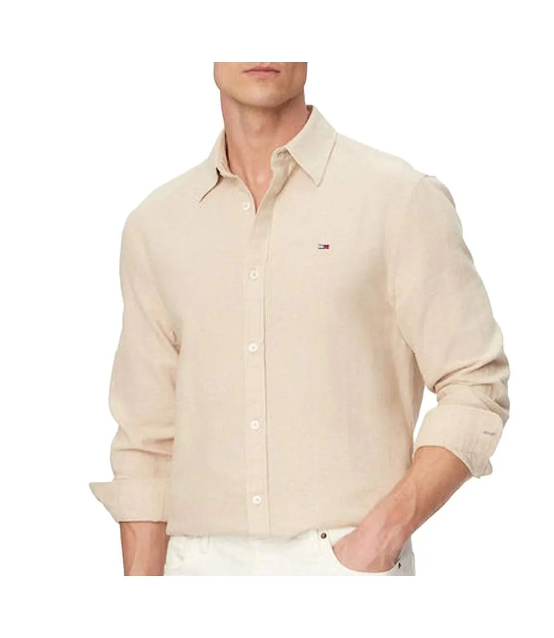 Chemise beige homme tommy hilfiger tjm-1