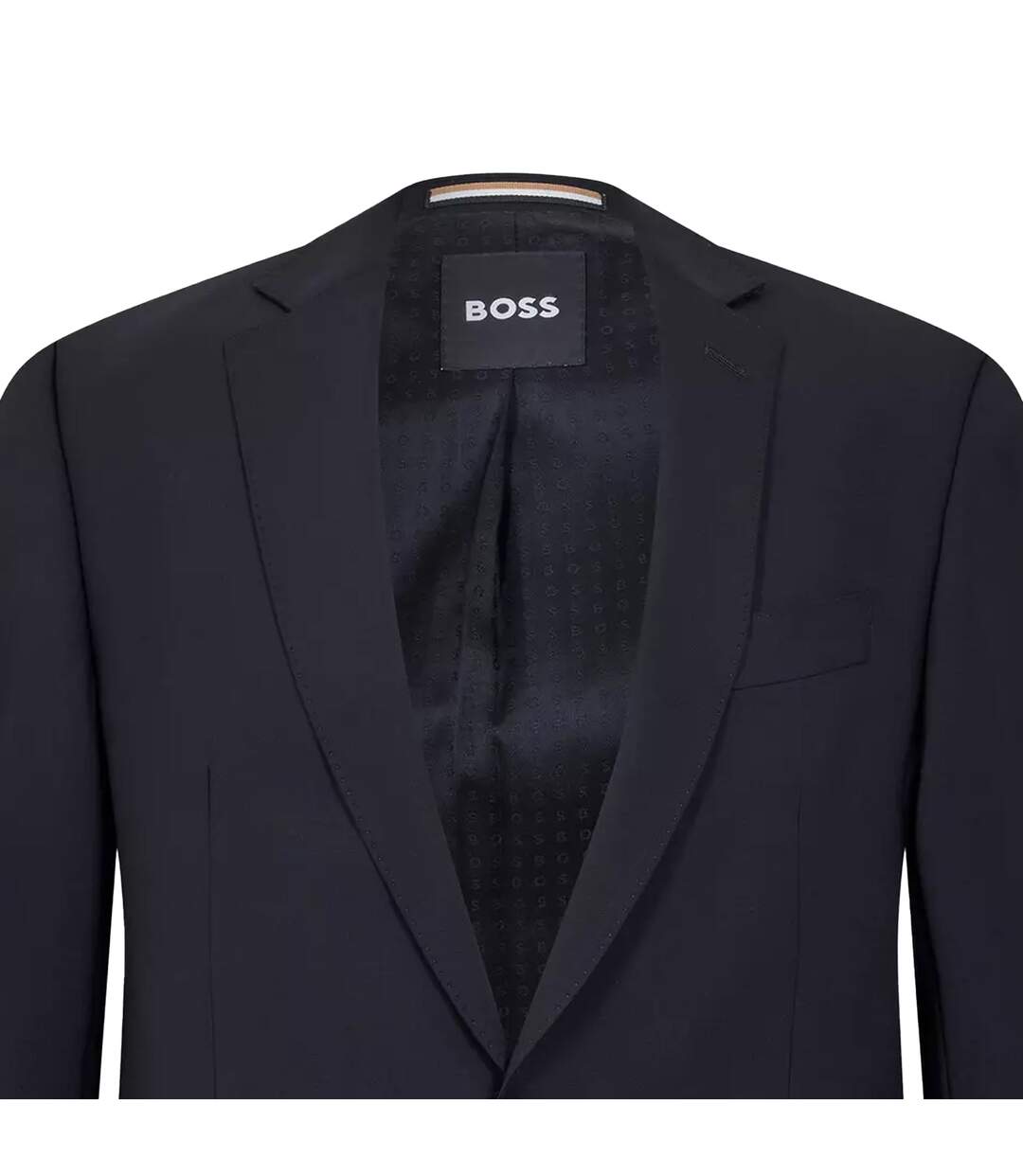 Mens Lapel Single-breasted Blazer Black Boss-3