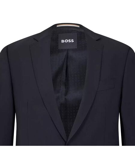 Mens Lapel Single-breasted Blazer Black Boss
