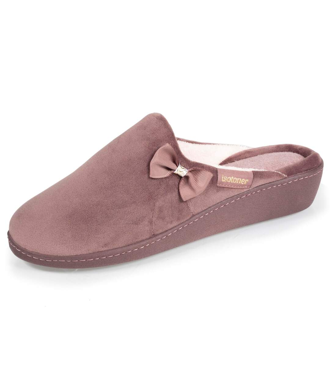 Isotoner Chaussons Mules femme semelle confortable, talon de 4 cm-1