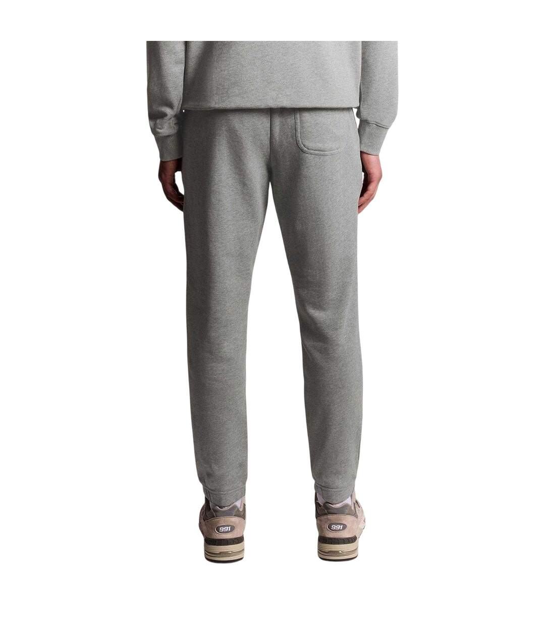 Mens Fleece Elasticated Hem Joggers Grey Marl Lyle & Scott-3