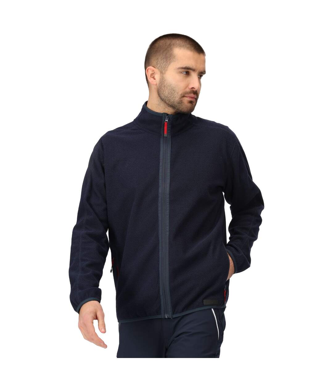 Mens Kinwood Full Zip Fleece Jacket Navy Danger Red Regatta-4